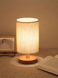 Lampe de chevet bois lanterne cylindrique abat-jour déco maison nouveau 2023