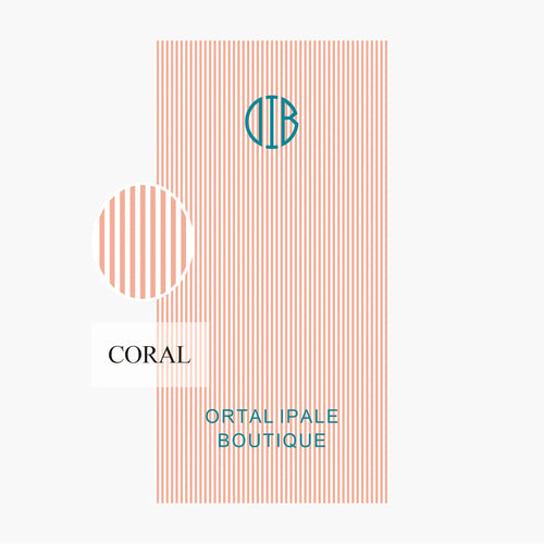 serviette de plage personnalisee monogramme style rayures preppy