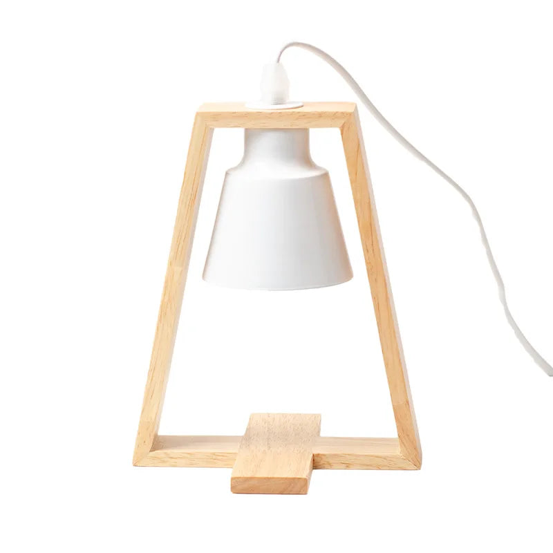 Lampe chauffe-bougie bois nordique 110/230V éclairage intérieur - vue 4 sur 6