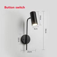 Applique murale rotative moderne salon fond applique murale LED lumière chambre chevet lumière allée longue pôle interrupteur lampe