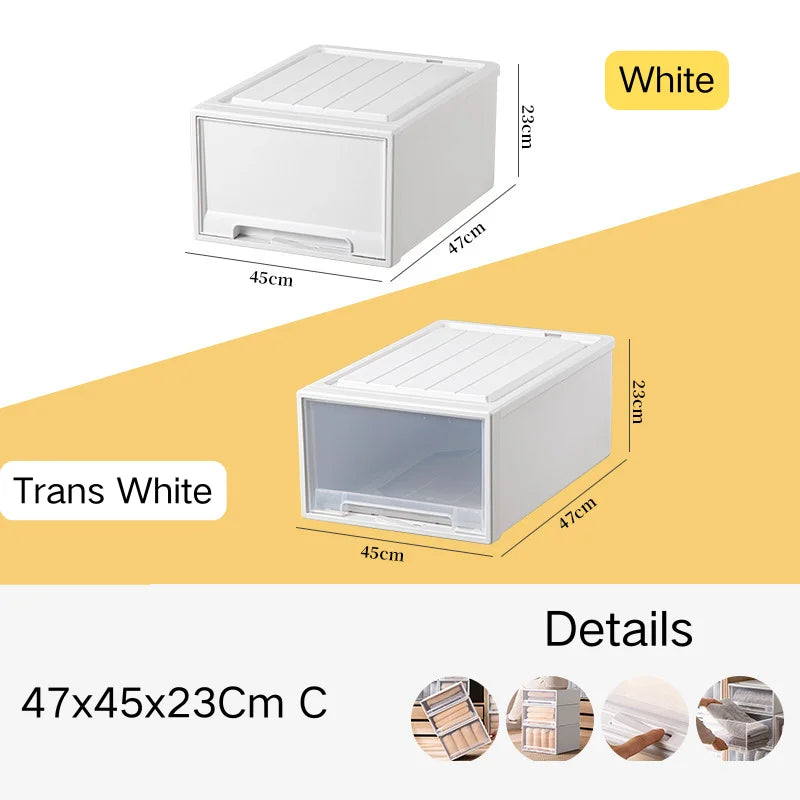 tiroirs empilables en plastique transparent pour rangement pratique - vue 38 sur 48