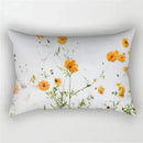 housse de coussin décorative motif arc-en-ciel fleurs rouges roses