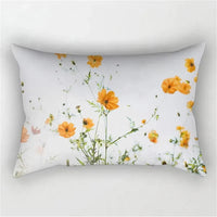 housse de coussin décorative motif arc-en-ciel fleurs rouges roses