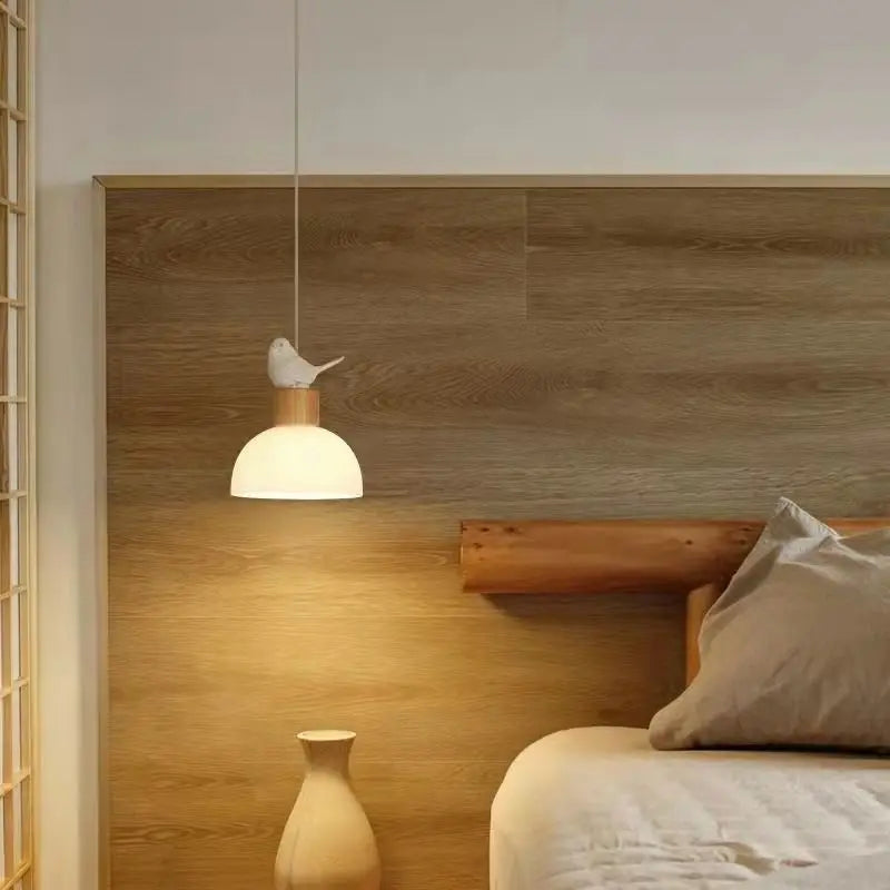 Suspension en verre nordique Led créative pour salle à manger cuisine Restaurant chambre chevet décor à la maison petit oiseau lampes suspendues - vue 6 sur 9