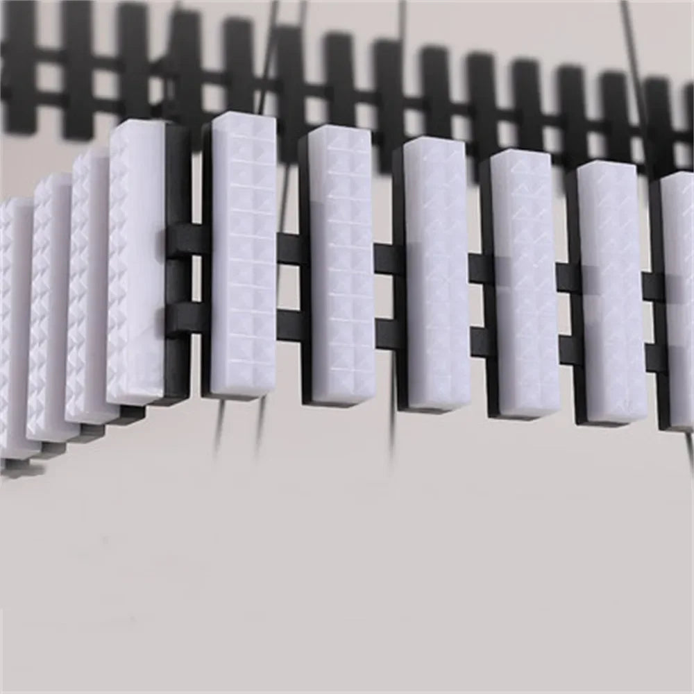 Modern Black and White Chandelier Living Room Decoration Piano Chandelier Luminaire Suspension Restaurant Hanging Light - vue 4 sur 6