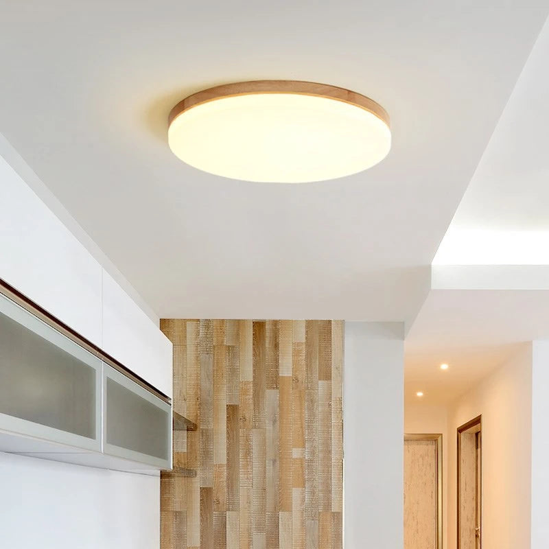 plafonnier led moderne en bois massif idéal pour décorer