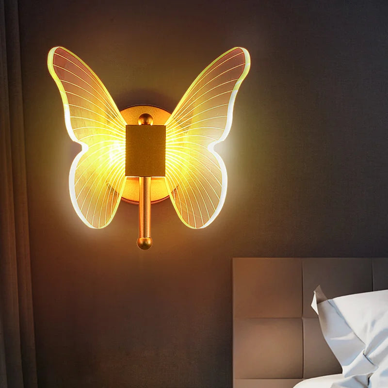 lustre papillon led suspension acrylique maison déco - vue 6 sur 12