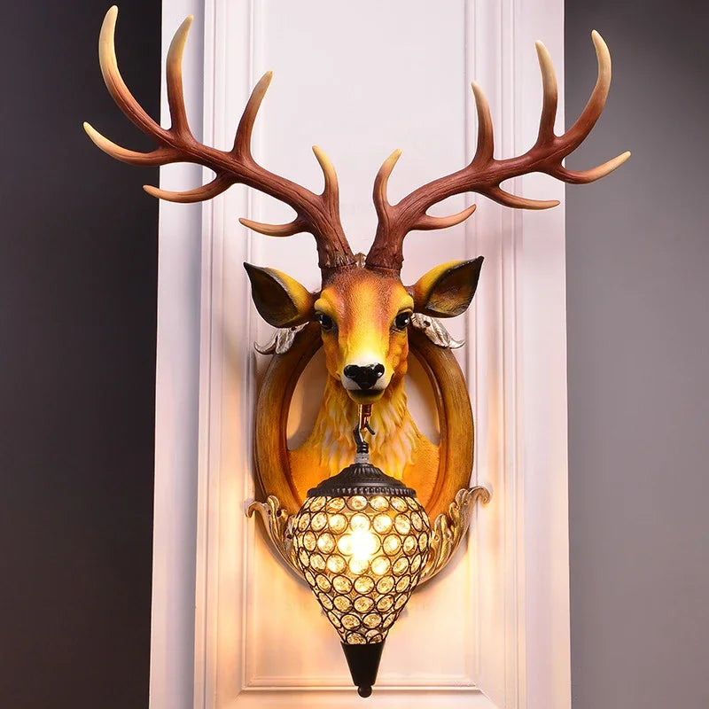 applique murale led moderne en forme de tête de cerf