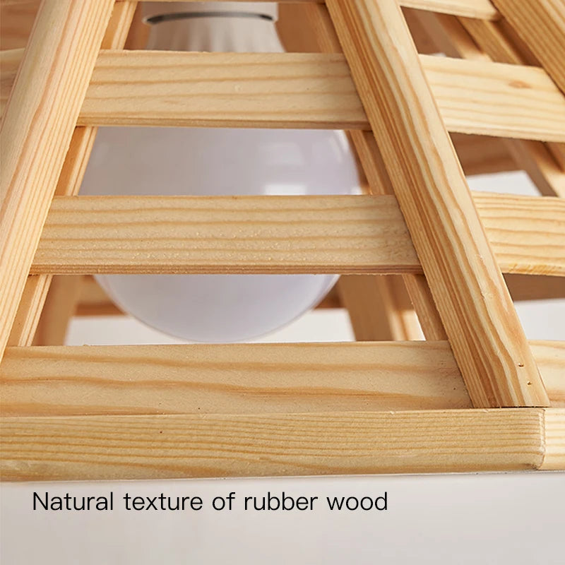 suspension en bois moderne avec éclairage led pour intérieur