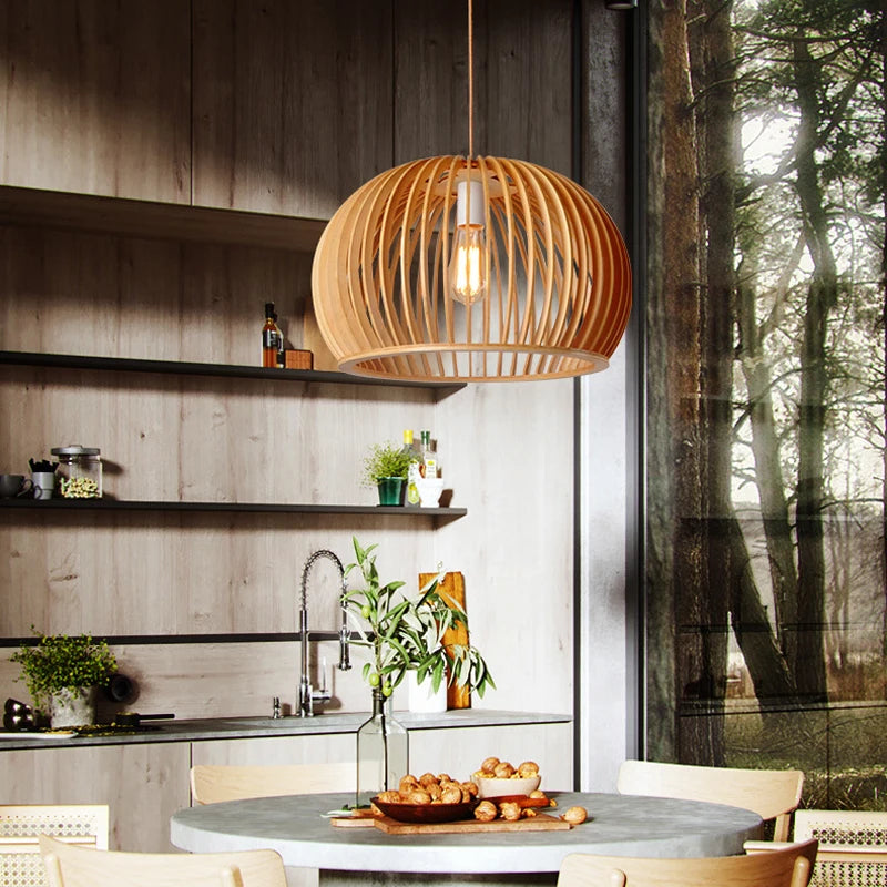 cage à oiseaux en bois luminaire suspension tom bois