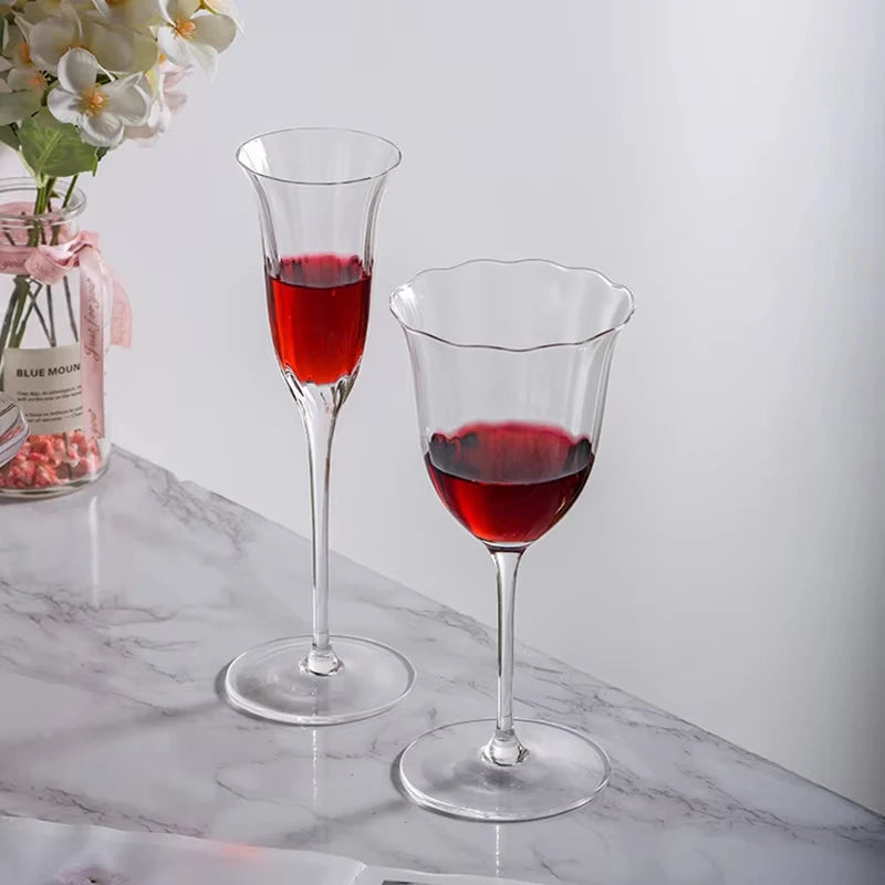 Verres cristal rétro rayures motif floral style bar - vue 6 sur 7
