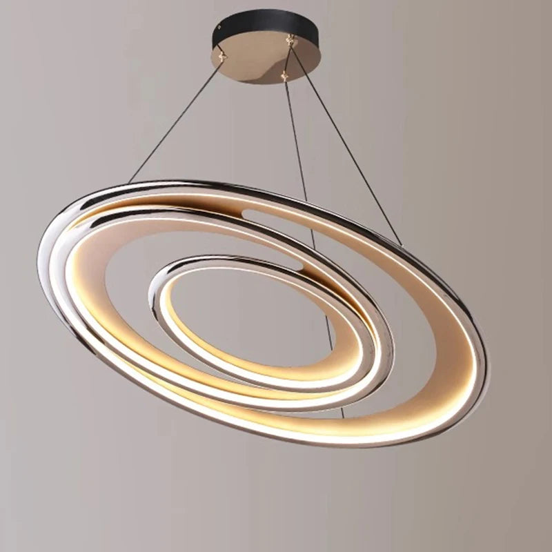 lustre rond moderne led pour intérieur style luxueux suspendu - vue 2 sur 8
