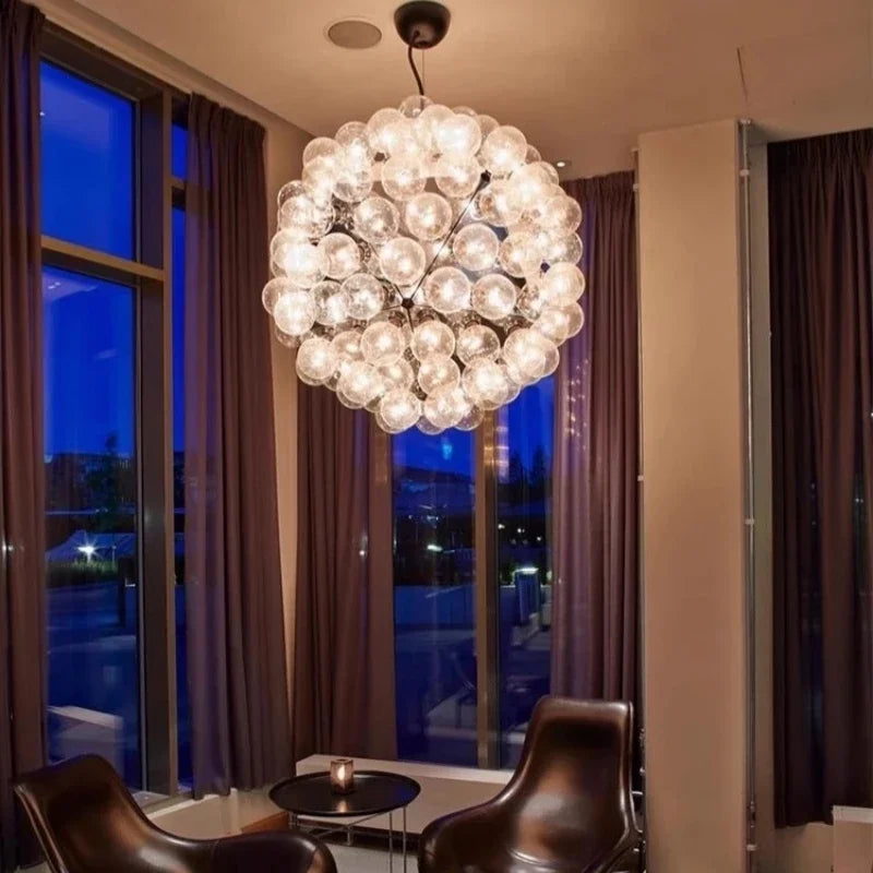 lustre led créatif à bulles de verre nordiques pour intérieur