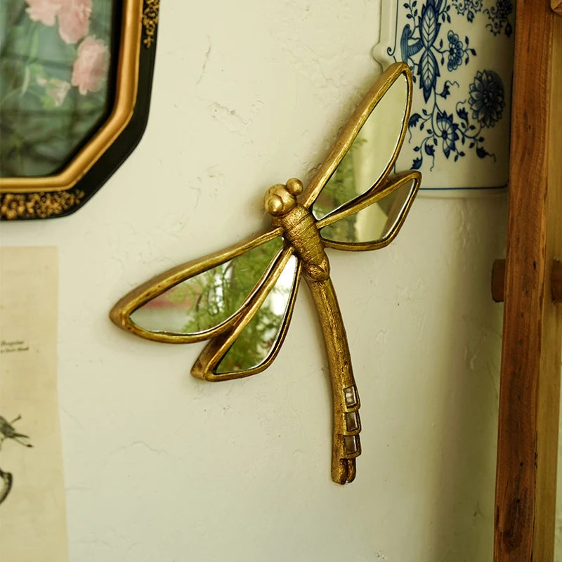 miroirs décoratifs vintage en forme de forêt et libellule pour décoration murale
