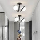 Plafonnier Verre moderne nordique or Double tête éclairage couloir