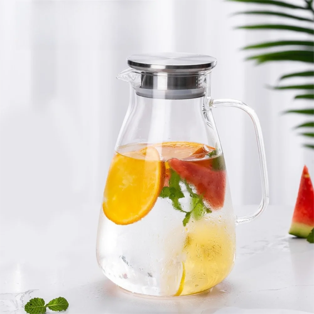 carafe en verre borosilicate 2600 ml avec couvercle