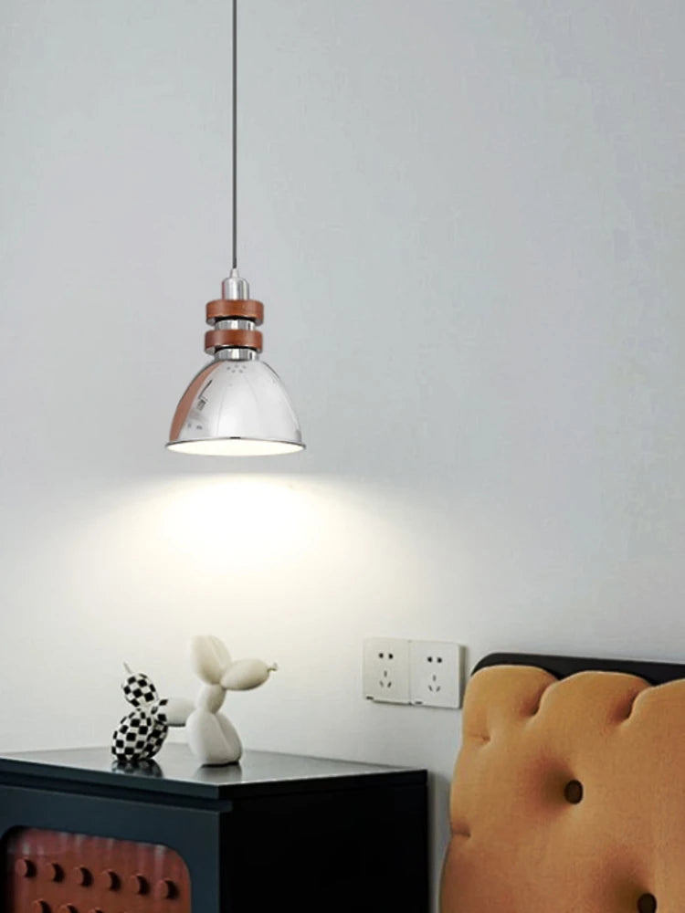 lustre en bois massif argenté pour intérieur rétro et moderne