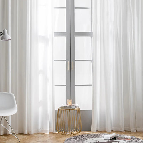 Voilage tulle froissé léger pour salon et chambre