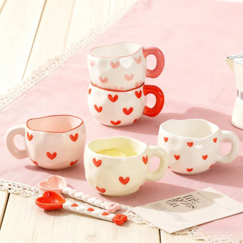 Mug céramique style coréen forme pincée artisanale