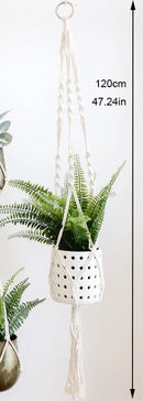 support de plante en macramé suspendu fait main en coton naturel
