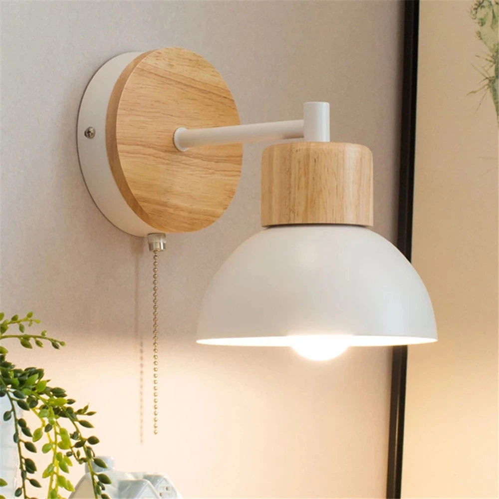 applique murale nordique en bois avec interrupteur décoratif oiseau - vue 6 sur 16