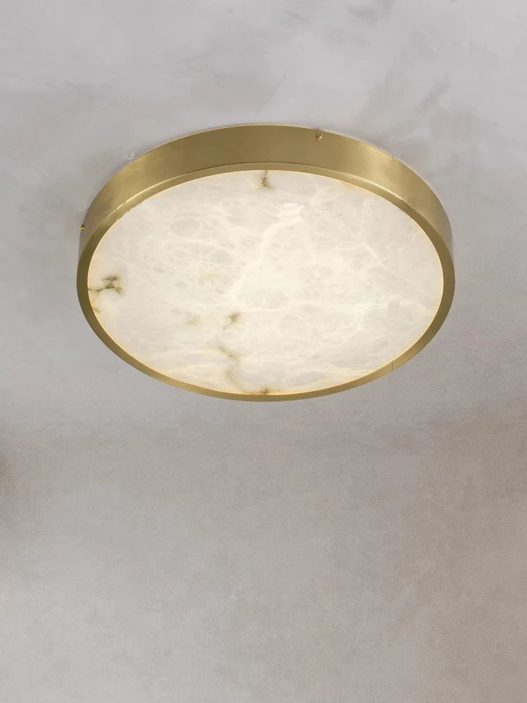 plafonnier led en marbre au design moderne en cuivre brossé - vue 3 sur 11