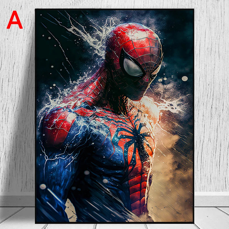 poster marvel avengers spiderman iron man hulk décoration murale