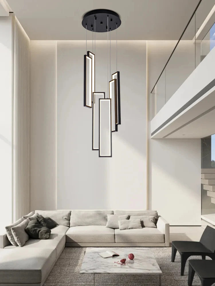 lustre nordique en aluminium intérieur dimmable led long