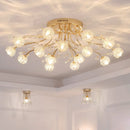 lustre nordique de luxe en cristal fleur verre led décoratif