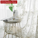 Voilage tulle brodé floral élégant pour salon chambre