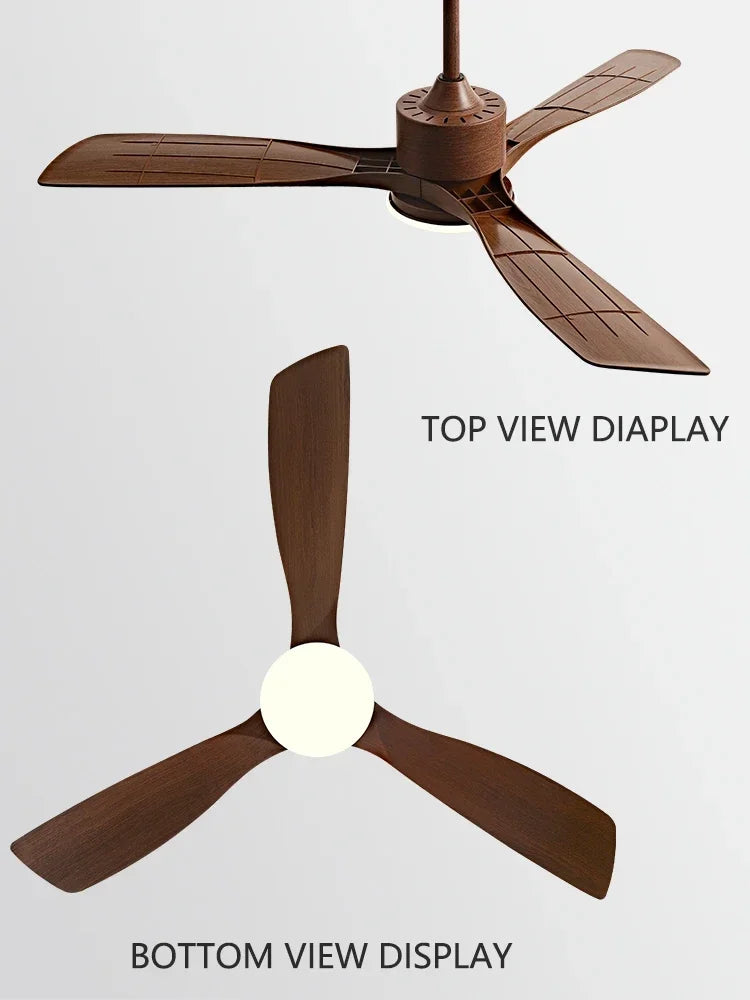 ventilateur de plafond en bois lumineux avec télécommande - vue 11 sur 12