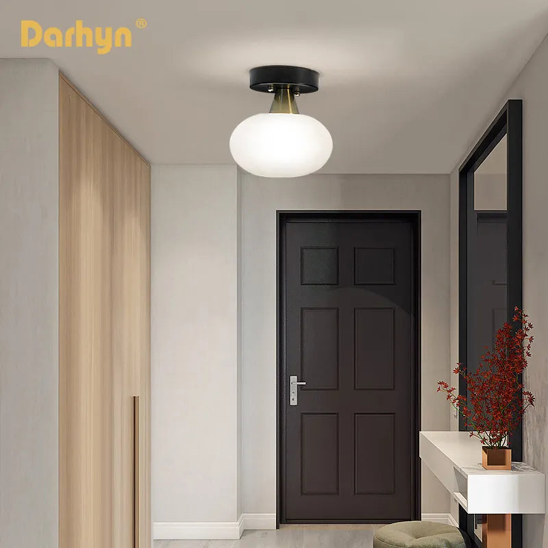 Lampe plafonnier créatif rond verre