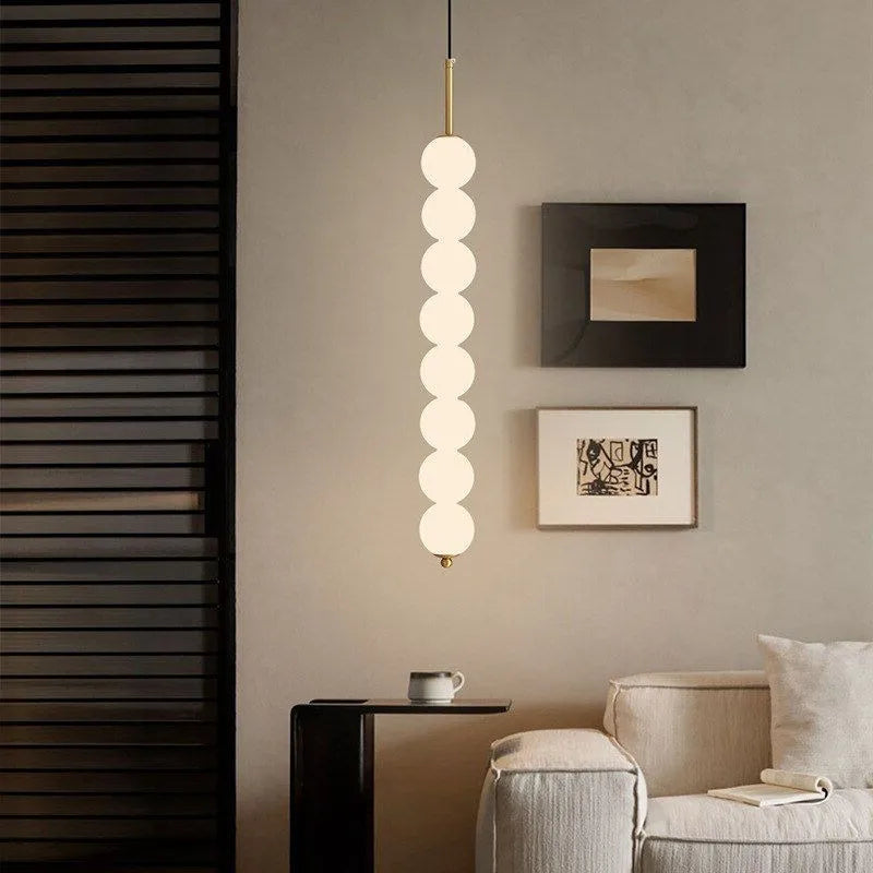 Suspension en verre nordique LED cuivre vent gourde 3-8 tête chevet suspendu décor lampe pour étude chambre salon éclairage - vue 3 sur 14