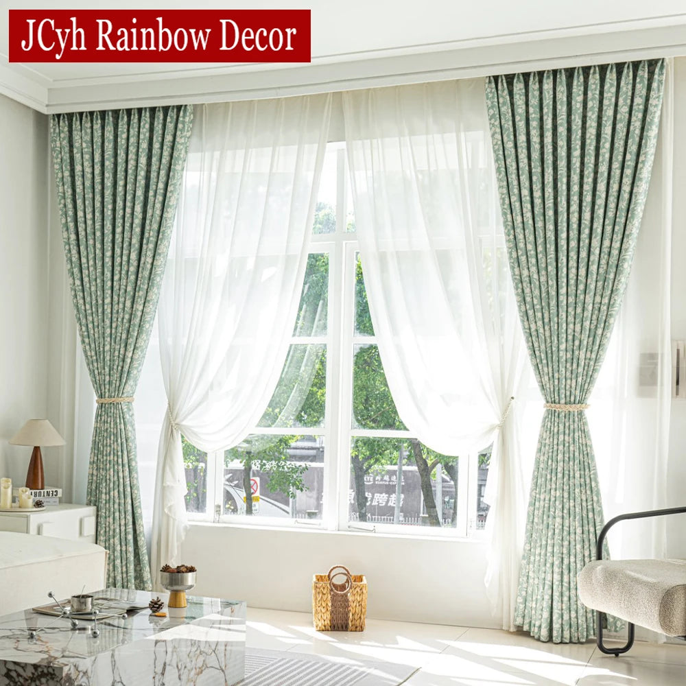 Rideau occultant floral style champetre pour salon chambre - vue 3 sur 8