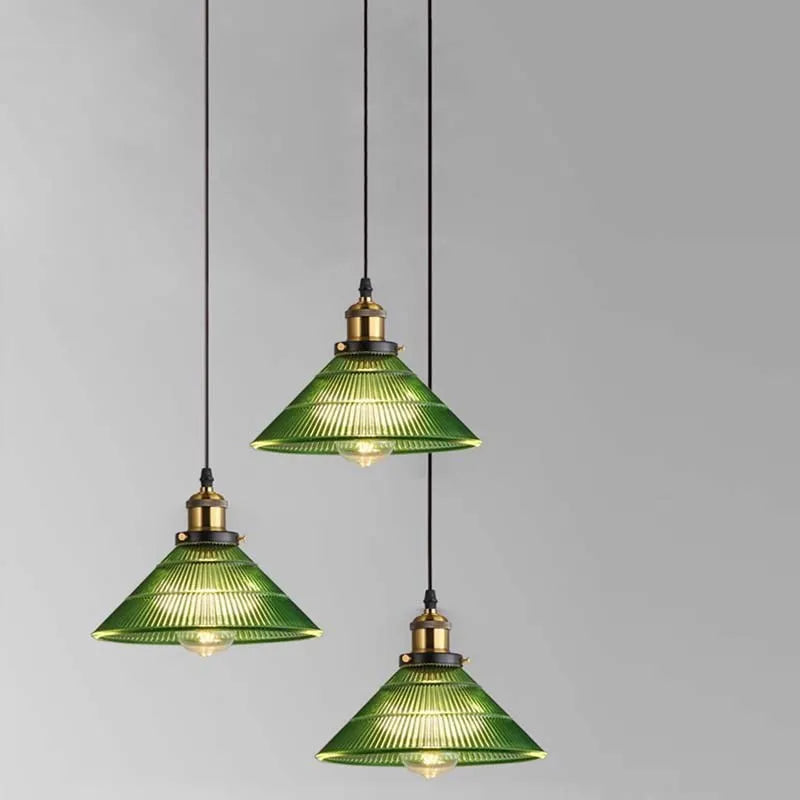 Suspension en verre au design nordique vert - vue 3 sur 8