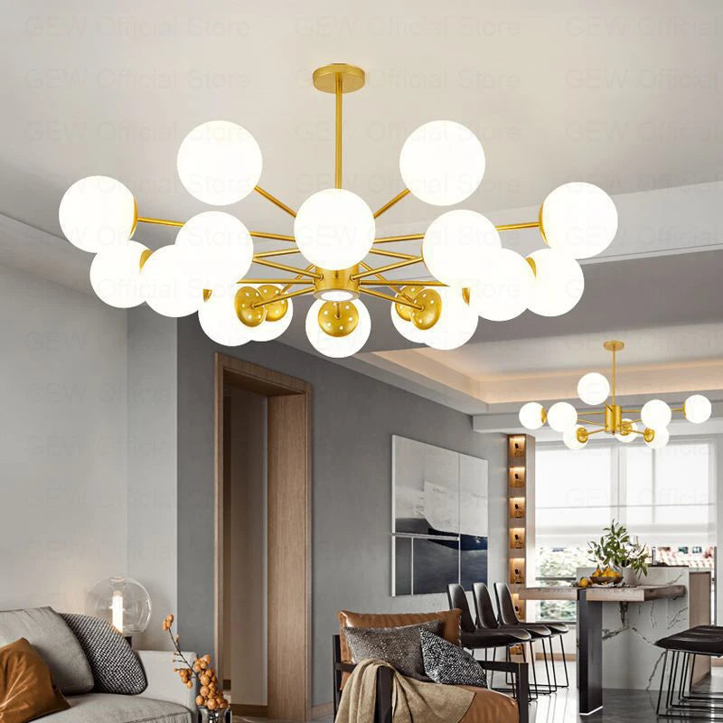 lustre moderne magic bean en verre pour décoration maison