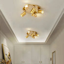 Plafonnier LED au design nordique rotatif à 3/5 têtes dorées