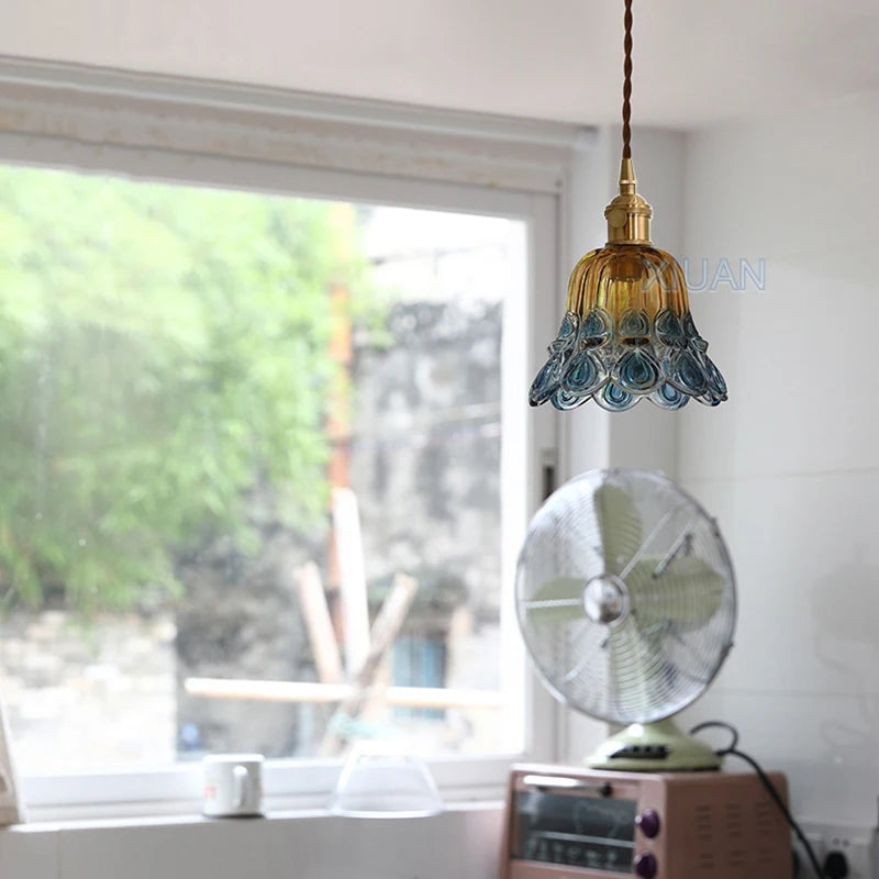 suspension en verre appliques chevet lumière suspendue - vue 5 sur 8