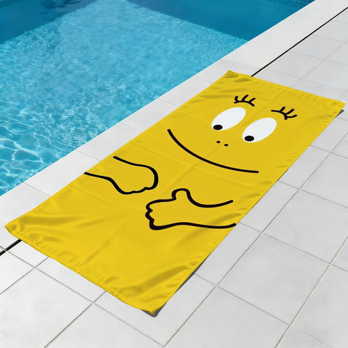 Serviette de plage barbapapa motif cartoon séchage rapide