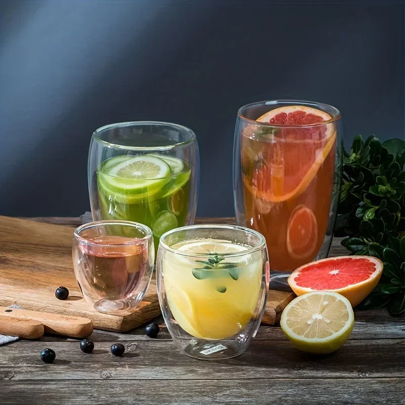 Tasses verre double paroi isolantes expresso thé artisanales - vue 2 sur 6