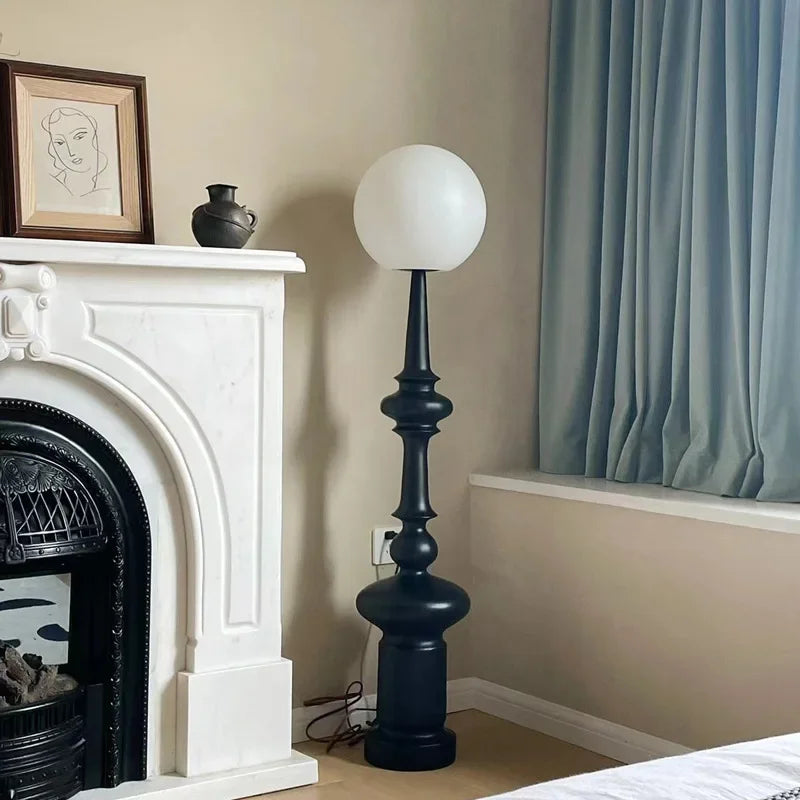 lampadaire colonne romaine vintage en résine design italien lumineux - vue 5 sur 7