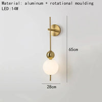 Applique murale LED en métal doré