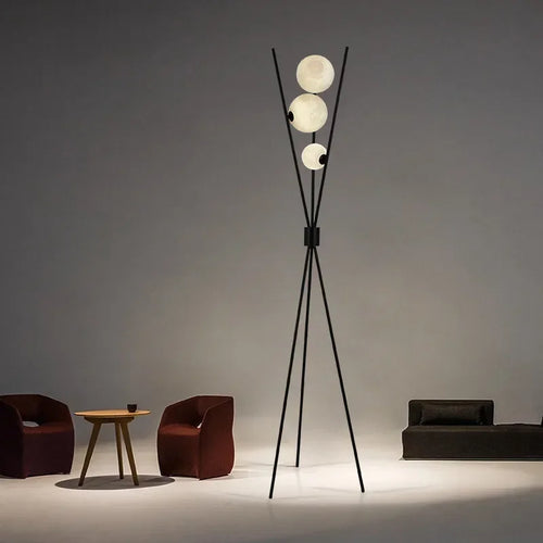 lampadaire led moderne boule de verre trépied lampe décorative