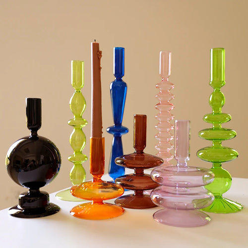 bougeoirs en verre décoratifs pour mariage fait main vintage nordique