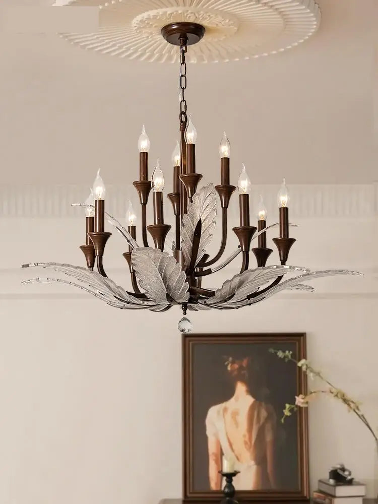 lustre vintage en cristal pour éclairage intérieur élégant - vue 4 sur 9