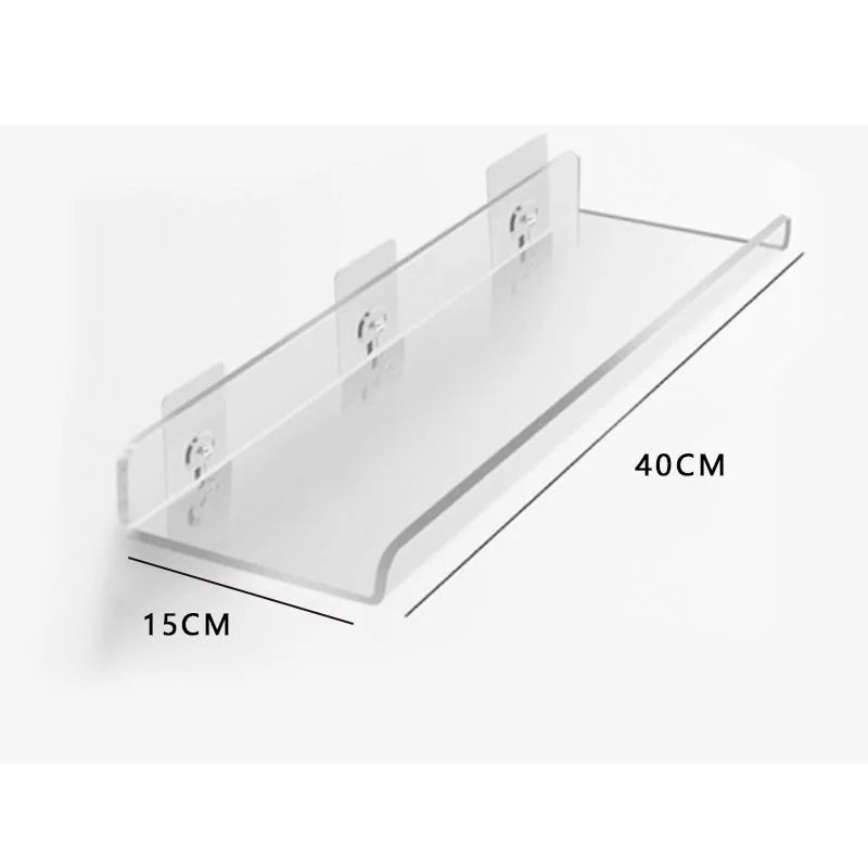 étagère murale flottante en acrylique transparent pour rangement organisé - vue 54 sur 57