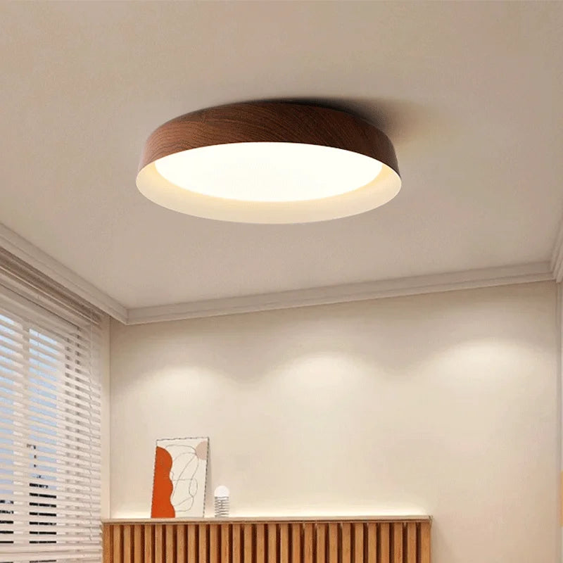 Lustre bois Salon moderne Rondin Japonais Nordique