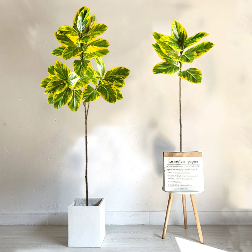 branche de banyan artificielle avec feuilles de magnolia pour décoration - vue 7 sur 9