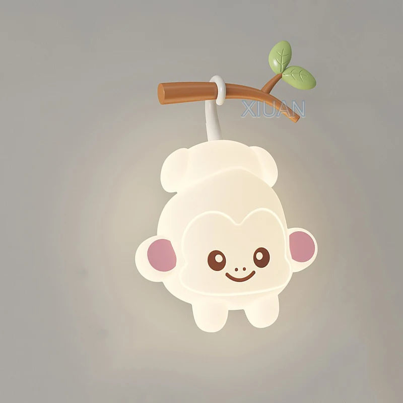 applique murale créative enfant singe ours branche école maternelle aire jeux