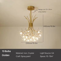 Dandelion Chandelier Nordic Pendant Lamp Ceiling Suspension Hanging Light for Living Ding Room